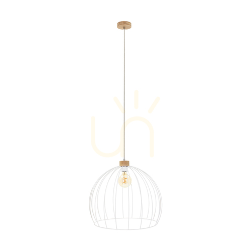 Jelölje be Caro függőlámpa, 1xE27, Max. 60 W, olajozott tölgy/fehér, Ø49 cm
