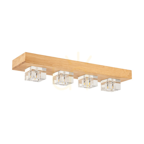 Jelölje be Tony mennyezeti lámpa, 4 db G4-es, 2,5 W-os LED-del, olajozott tölgy/átlátszó, 56 cm