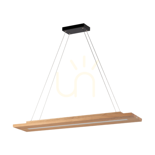 Jelölje be Tablero 2xLED függesztett lámpa, 42 W, fekete/olajozott tölgy, 120 cm