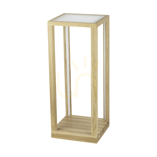 Jelölje be Tavoli Glass 1xLED kisasztal, 33 W, olajozott tölgy/fekete/matt üveg/érintéses fényerő-szabályozó, 25 cm