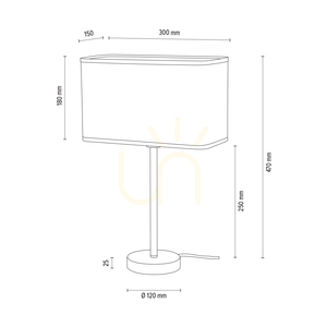 Cassida asztali lámpa 1xE27 40 W fekete/szürke 30 cm small 1