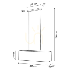 Cassida függesztett lámpa 2xE27 40 W fekete/átlátszó PVC/szürke 80 cm small 1