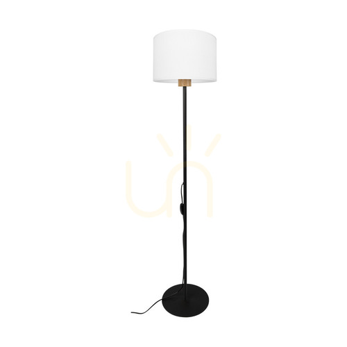 Jelölje be Olaf állólámpa 1xE27 Max. 40 W, fekete/olajozott tölgy/fehér, Ø 25 cm