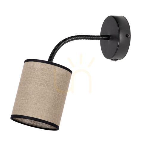 Jelölje be Cookie Fibre fali lámpa, 1xE27 (max.). 25 W-os, fekete/bézs-fekete, 30 cm-es hajlékony karral