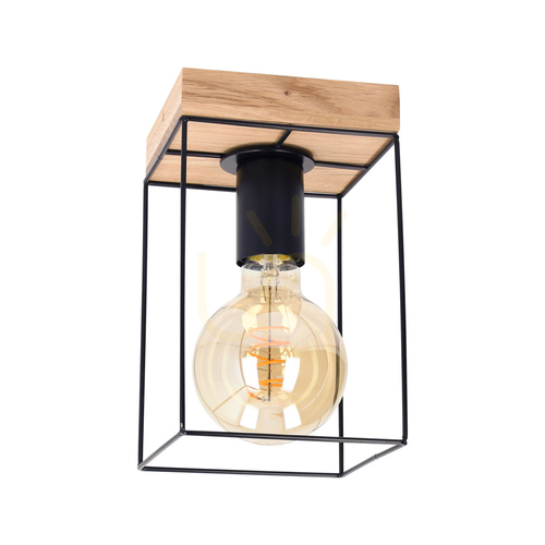 Jelölje be Moroni mennyezeti lámpa, 1xE27, Max. 60 W, olajozott tölgy/fekete, 13,5 cm