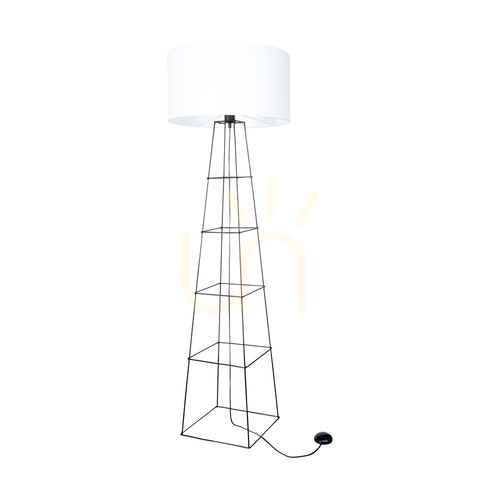 Jelölje be Tiphany állólámpa 1xE27 60 W fekete/fekete/fehér Ø50 cm