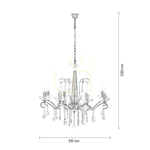 Alessa csillár, 8xE14, Max. 40 W, krómozott fém/átlátszó kristályüveg, Ø81 cm small 2