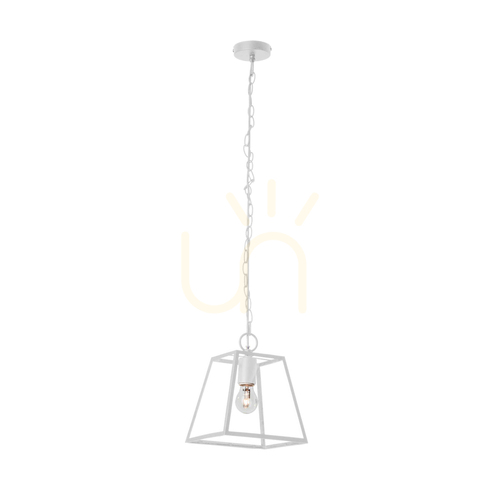 Jelölje be Amata függesztett lámpa, 1xE27, max.. 60 W, fehér fém/átlátszó üveg, 22 cm