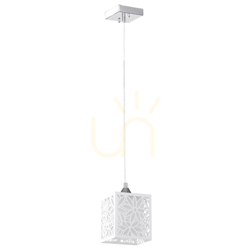 Jelölje be Anika függesztett lámpa, 1xE27, Max. 60 W, krómozott fém/fehér műanyag lámpaernyő, 13 cm