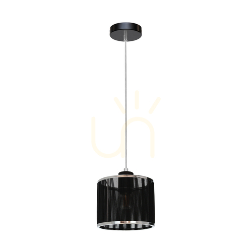 Jelölje be Anina függesztett lámpa, 1xE14, max.. 25 W-os fekete fém/átlátszó PVC/fekete-króm lámpaernyő, Ø 15 cm