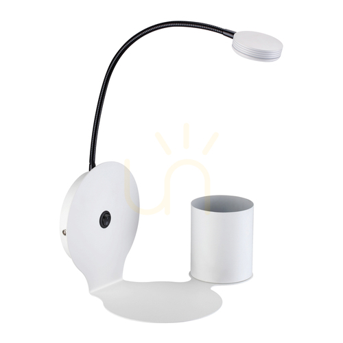 Jelölje be Arles fali lámpa, 1 db 3000 K-es, 3 W-os LED-lámpával, fehér/fekete fém, Ø24 cm