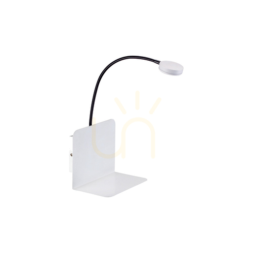 Jelölje be Arles fali lámpa, 1 db 3000K-es, 3 W-os LED-lámpával, fehér/fekete fém, Ø20 cm
