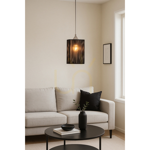Atana függesztett lámpa, 1xE27, Max. 60 W, krómozott fém / átlátszó PVC-kábel / fekete lámpaernyő, 12 cm small 1