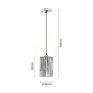 Atana függesztett lámpa, 1xE27, Max. 60 W, krómozott fém / átlátszó PVC-kábel / fekete lámpaernyő, 12 cm small 2