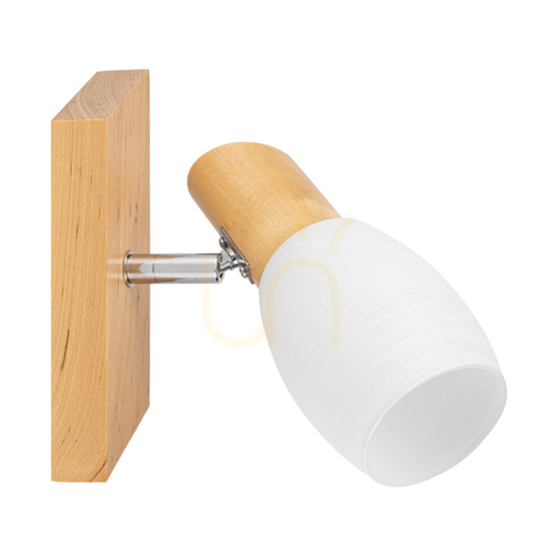 Jelölje be Birgit falikar 1xE14 Max. 40 W-os nyírfa/króm fém/fehér üveg lámpaernyő, 18 cm