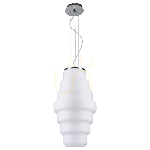 Jelölje be Britt függesztett lámpa, 1xE27, Max. 60 W, krómozott fém/fehér üvegburás, Ø30 cm