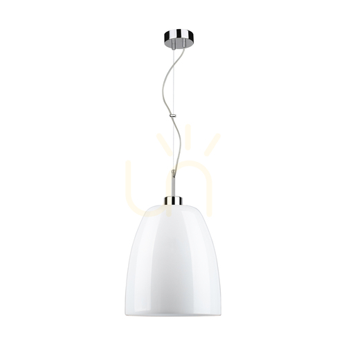 Jelölje be Campana függőlámpa, 1xE27, Max. 60 W, krómozott fém / átlátszó PVC-kábel / fehér üvegburák, Ø30 cm