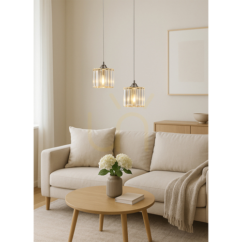 Jelölje be Spot Light CASINO 8181228 függőlámpa króm/kristály 33 cm 2×E27