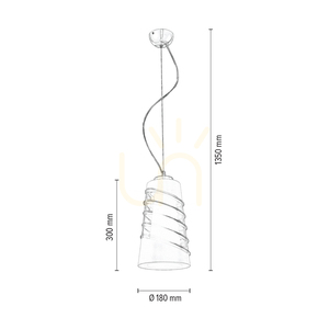 Crister függesztett lámpa, 1xE27, Max. 60 W, krómozott fém/átlátszó üvegburás, Ø18 cm small 4