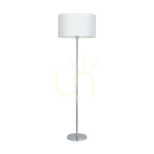 Jelölje be Dove állólámpa, 1xE27, Max. 60 W, krómozott fém / átlátszó PVC-kábel / fehér lámpaernyő, Ø50 cm