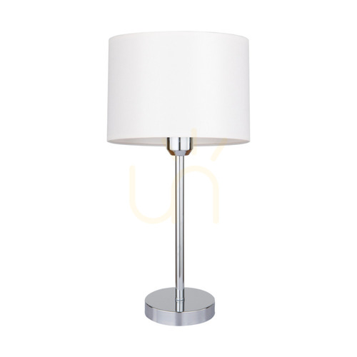 Jelölje be Dove asztali lámpa, 1xE27, Max. 40 W, krómozott fém / átlátszó PVC-kábel / fehér lámpaernyő, Ø25 cm