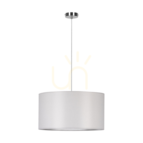 Jelölje be Dove függesztett lámpa, 1xE27, Max. 60 W, krómozott fém / átlátszó PVC-kábel / szürke lámpaernyő, Ø50 cm