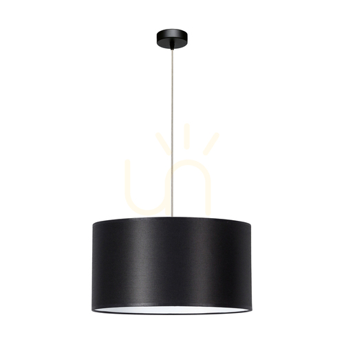 Jelölje be Dove függesztett lámpa, 1xE27, Max. 60 W, fekete fém / átlátszó PVC-kábel / fekete lámpaernyő, Ø50 cm