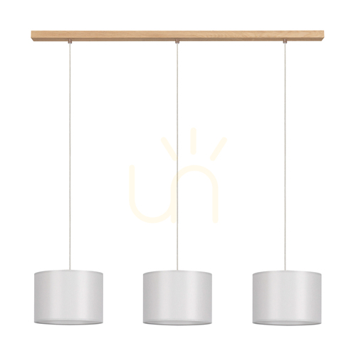 Jelölje be Dove függesztett lámpa, 3xE27, max.. 40 W, olajozott tölgy/átlátszó PVC/szürke, 100 cm