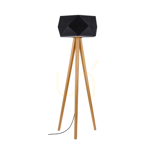 Jelölje be Finja állólámpa, 1xE27, Max. 60 W, olajozott tölgy/antracit, fonott kábel/fekete, lámpaernyő Ø52 cm