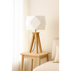 Finja asztali lámpa, 1xE27, Max. 60 W, olajozott tölgy/antracit, fonott kábel/fehér, lámpaernyő Ø29 cm small 1