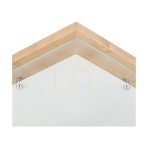 Finn mennyezeti lámpa, 1xLED, 2700 K, 24 W, nyírfa/króm fém/fehér üveg, 40 cm small 1