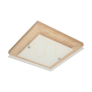 Finn mennyezeti lámpa, 1xLED, 2700 K, 14 W, nyírfa/króm fém/fehér üveg, 29 cm small 0