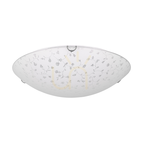 Jelölje be Flora mennyezeti lámpa, 1 db 2700 K-es, 18 W-os LED-lámpával, krómozott fém/fehér üvegburával, Ø40 cm