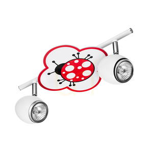 Fly mennyezeti lámpa, 2xGU10, Max. 50 W, fehér/króm színű fém, katicamintás, 33,5 cm small 0