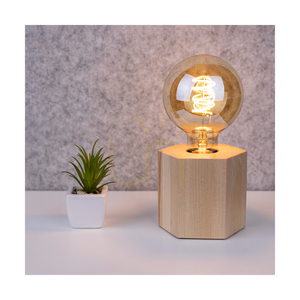 Fofi asztali lámpa, 1xE27, Max. 25 W, nyírfa/fekete, 12 cm-es PVC-kábel small 2