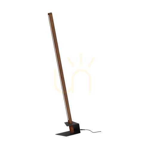 Jelölje be Forestier állólámpa, 1xLED, 3000 K, 18 W, diószínűre festett fenyő / fekete fém / fekete PVC-kábel, 40 cm