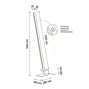 Forestier állólámpa, 1xLED, 3000K, 18 W, szürkére pácolt fenyő, fekete fém, fekete PVC-kábel (40 cm) small 5