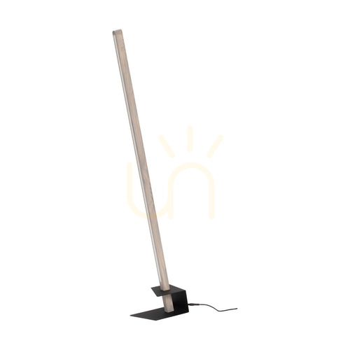 Jelölje be Forestier állólámpa, 1xLED, 3000K, 18 W, szürkére pácolt fenyő, fekete fém, fekete PVC-kábel (40 cm)