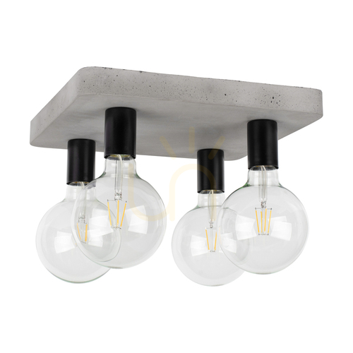 Jelölje be Fortan mennyezeti lámpa, 4xE27, Max. 60 W, betonszürke/fekete fém, 34,5 cm