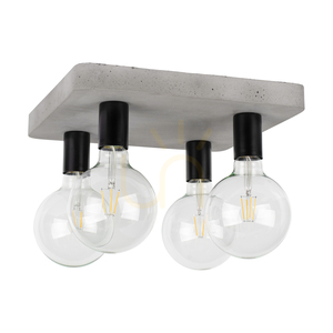 Fortan mennyezeti lámpa, 4xE27, Max. 60 W, betonszürke/fekete fém, 34,5 cm small 0