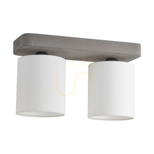 Lágy mennyezeti lámpa, 2xE27, Max. 25 W, betonszürke/fekete fém/fehér, 35 cm-es lámpaernyő small 0