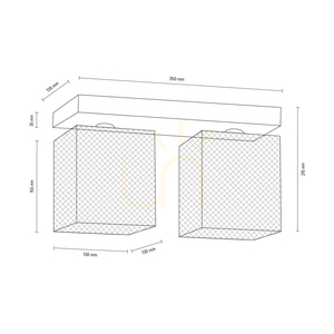 Gittan mennyezeti lámpa, 2xE27, Max. 60 W, betonszürke/krómozott fém lámpaernyő, 35 cm small 2