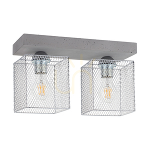 Gittan mennyezeti lámpa, 2xE27, Max. 60 W, betonszürke/krómozott fém lámpaernyő, 35 cm small 0