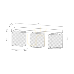 Gittan mennyezeti lámpa, 3xE27, Max. 60 W, betonszürke/krómozott fém lámpaernyő, 55 cm small 3