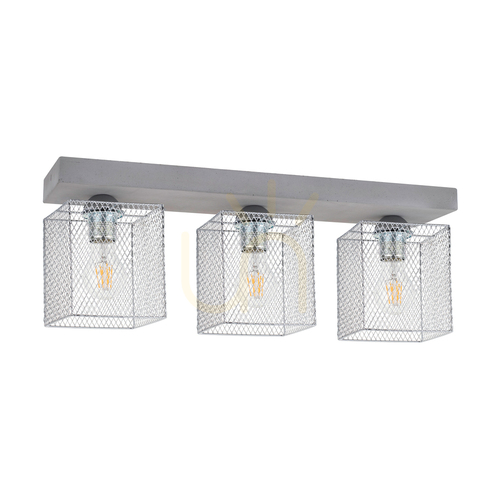 Jelölje be Gittan mennyezeti lámpa, 3xE27, Max. 60 W, betonszürke/krómozott fém lámpaernyő, 55 cm