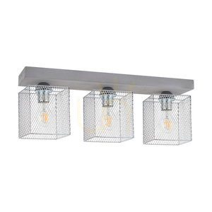 Gittan mennyezeti lámpa, 3xE27, Max. 60 W, betonszürke/krómozott fém lámpaernyő, 55 cm small 0