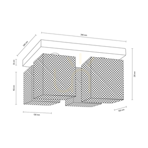 Gittan mennyezeti lámpa, 4xE27, Max. 60 W, betonszürke/krómozott fém lámpaernyő, 34 cm small 2