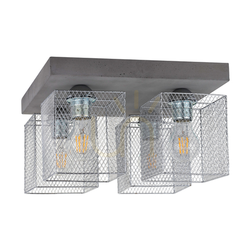 Jelölje be Gittan mennyezeti lámpa, 4xE27, Max. 60 W, betonszürke/krómozott fém lámpaernyő, 34 cm