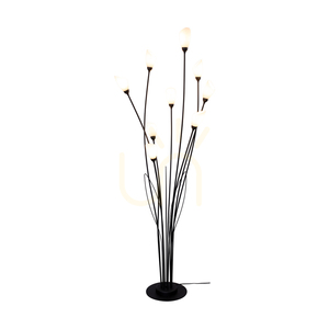 Gloriosa állólámpa, 9xG9, Max. 6 W-os LED, fekete fém/fekete PVC-kábel/fehér üvegburás lámpa, Ø60 cm small 1