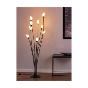 Gloriosa állólámpa, 9xG9, Max. 6 W-os LED, fekete fém/fekete PVC-kábel/fehér üvegburás lámpa, Ø60 cm small 2